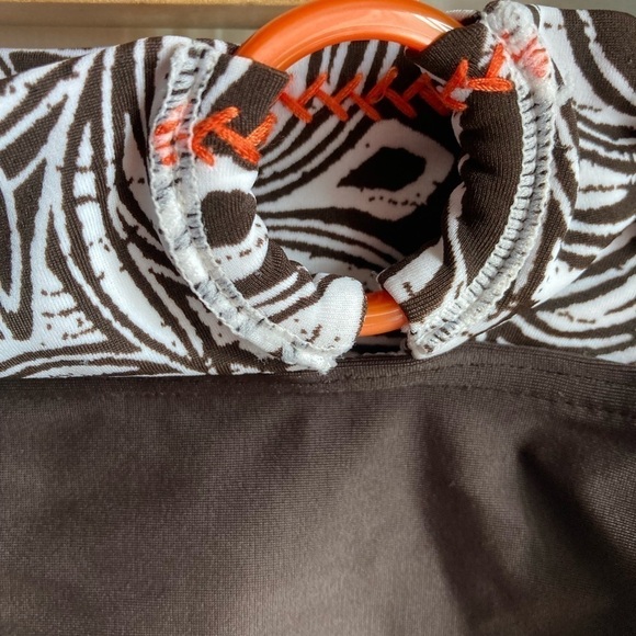 Baltex Bikini set color brown with print detail-Skirt with bikini bottom- no top - Picture 3 of 7